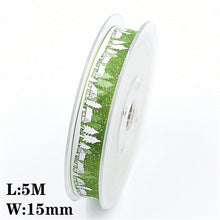 Load image into Gallery viewer, 5Meters 10mm 15mm 25mm Christmas Ribbons Decoration Wedding Gift Wrapping Organza Silk Satin Ribbon Printed Bow for Crafts DIY