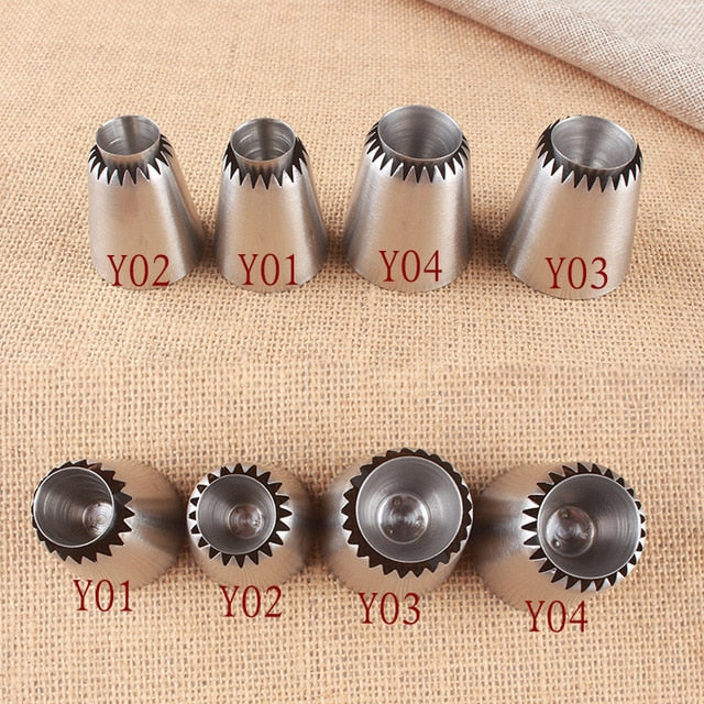 1-4pcs Sulta Ne Ring Cookies Mold Sultan Tube Icing Piping Nozzles For Decrating Cake Big Size Russian Pastry Tips Dessert Decor